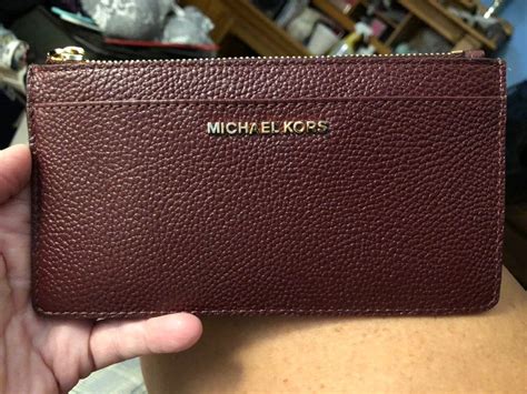 michael kors card wallet burgundy|Michael Kors burgundy purse.